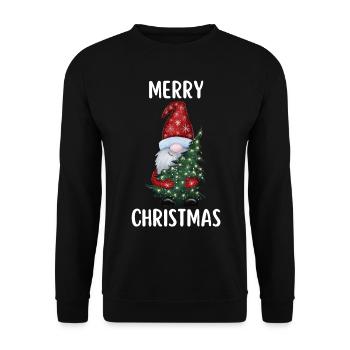 Merry Christmas Funny Christmas Shirt - Unisex Sweatshirt - black - Front - Alina (178cm) & Michal (187cm)