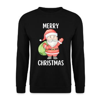Joyeux Noël Drôle de Chemise de Noël - Sweat-shirt Unisexe - noir - Devant - Alina (178cm) & Michal (187cm)
