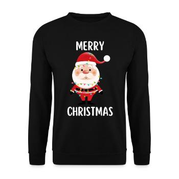 Merry Christmas Lustiges Weihnachtsshirt - Unisex Pullover - Schwarz - Vorne - Alina (178cm) & Michal (187cm)