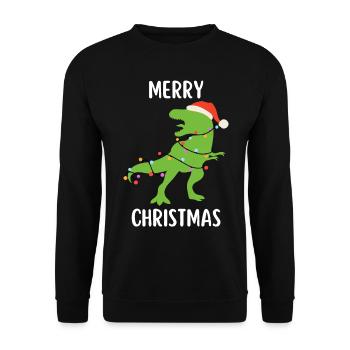 Joyeux Noël Drôle de Chemise de Noël - Sweat-shirt Unisexe - noir - Devant - Alina (178cm) & Michal (187cm)