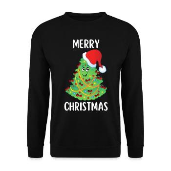 Merry Christmas Lustiges Weihnachtsshirt - Unisex Pullover - Schwarz - Vorne - Alina (178cm) & Michal (187cm)