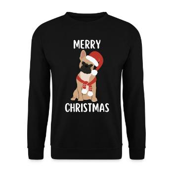 Joyeux Noël Drôle de Chemise de Noël - Sweat-shirt Unisexe - noir - Devant - Alina (178cm) & Michal (187cm)
