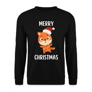 Joyeux Noël Drôle de Chemise de Noël - Sweat-shirt Unisexe - noir - Devant - Alina (178cm) & Michal (187cm)