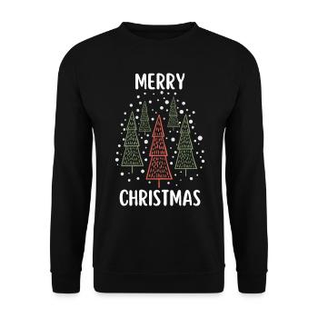 Merry Christmas Lustiges Weihnachtsshirt - Unisex Pullover - Schwarz - Vorne - Alina (178cm) & Michal (187cm)
