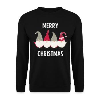 Merry Christmas Funny Christmas Shirt - Unisex Sweatshirt - black - Front - Alina (178cm) & Michal (187cm)