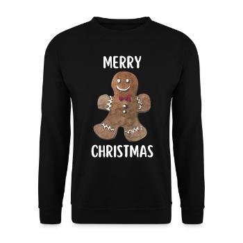 Joyeux Noël Drôle de Chemise de Noël - Sweat-shirt Unisexe - noir - Devant - Alina (178cm) & Michal (187cm)