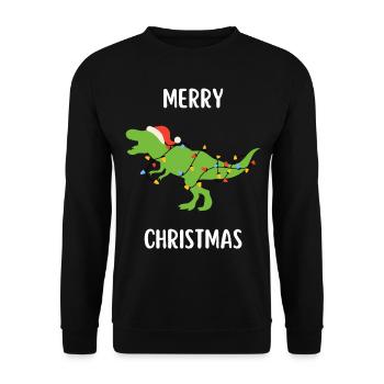Merry Christmas Funny Christmas Shirt - Unisex Sweatshirt - black - Front - Alina (178cm) & Michal (187cm)