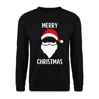 Merry Christmas Funny Christmas Shirt - Unisex Sweatshirt - black - Front - Alina (178cm) & Michal (187cm)