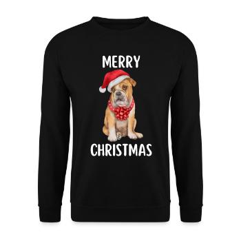 Merry Christmas Lustiges Weihnachtsshirt - Unisex Pullover - Schwarz - Vorne - Alina (178cm) & Michal (187cm)