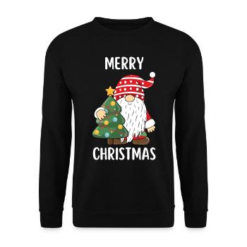 Joyeux Noël Drôle de Chemise de Noël - Sweat-shirt Unisexe - noir - Devant - Alina (178cm) & Michal (187cm)