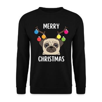 Joyeux Noël Drôle de Chemise de Noël - Sweat-shirt Unisexe - noir - Devant - Alina (178cm) & Michal (187cm)
