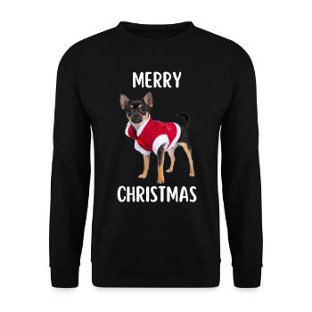 Joyeux Noël Drôle de Chemise de Noël - Sweat-shirt Unisexe - noir - Devant - Alina (178cm) & Michal (187cm)