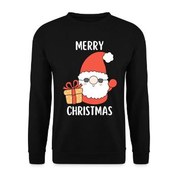 Joyeux Noël Drôle de Chemise de Noël - Sweat-shirt Unisexe - noir - Devant - Alina (178cm) & Michal (187cm)