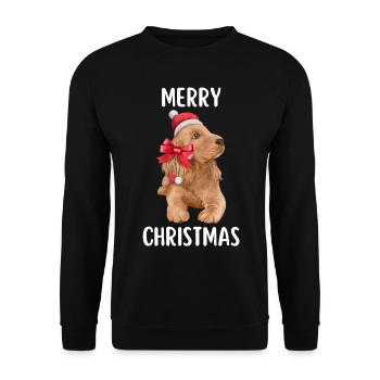 Merry Christmas Funny Christmas Shirt - Unisex Sweatshirt - black - Front - Alina (178cm) & Michal (187cm)