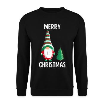 Merry Christmas Funny Christmas Shirt - Unisex Sweatshirt - black - Front - Alina (178cm) & Michal (187cm)