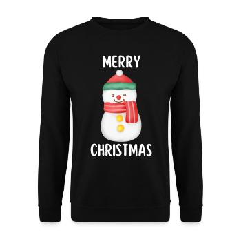 Merry Christmas Funny Christmas Shirt - Unisex Sweatshirt - black - Front - Alina (178cm) & Michal (187cm)