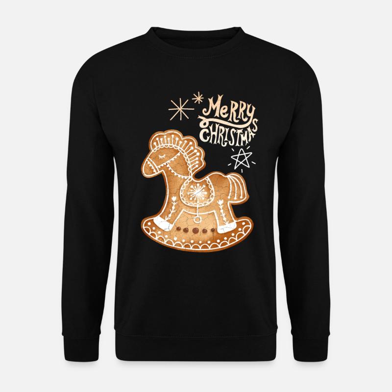 Gingerbread Cheval gingerbread-cheval Noël - Sweat-shirt Unisexe - noir