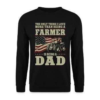 Farming Farmer Dad Father Vintage - Unisex Sweatshirt - black - Front - Alina (178cm) & Michal (187cm)