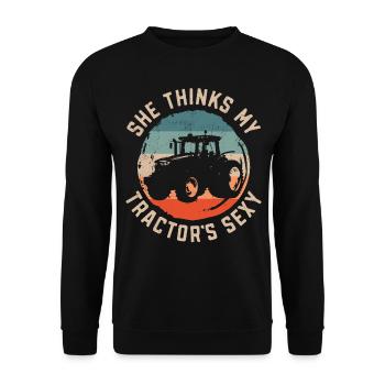 Farming Farmer Tractor Vintage - Unisex Sweatshirt - black - Front - Alina (178cm) & Michal (187cm)