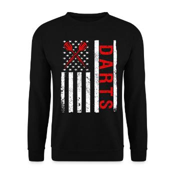 Darts Player Darts - Unisex Sweatshirt - black - Front - Alina (178cm) & Michal (187cm)