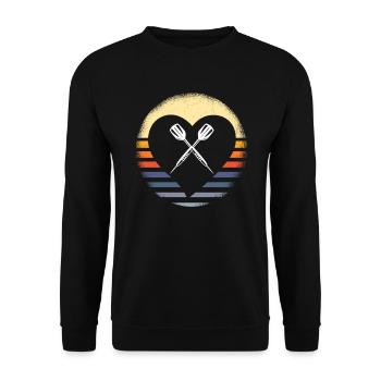 Darts Player Darts - Unisex Sweatshirt - black - Front - Alina (178cm) & Michal (187cm)