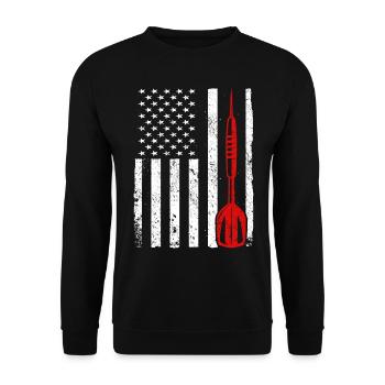 Joueur de fléchettes Fléchettes - Sweat-shirt Unisexe - noir - Devant - Alina (178cm) & Michal (187cm)