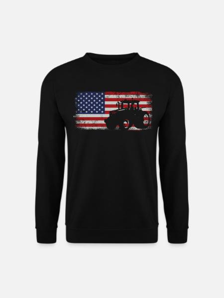Farming Farmer American Flag Us - Unisex Sweatshirt - black