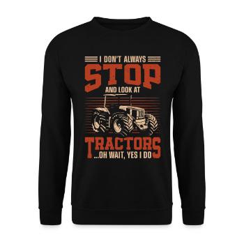 Farming Farmer Vintage Tractor I - Unisex Sweatshirt - black - Front - Alina (178cm) & Michal (187cm)