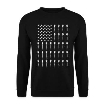 Joueur de fléchettes Fléchettes - Sweat-shirt Unisexe - noir - Devant - Alina (178cm) & Michal (187cm)
