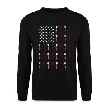 Joueur de fléchettes Fléchettes - Sweat-shirt Unisexe - noir - Devant - Alina (178cm) & Michal (187cm)