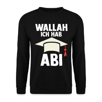 Abitur Abiturient Abifeier Abi - Unisex Pullover - Schwarz - Vorne - Alina (178cm) & Michal (187cm)