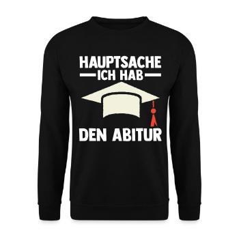 Abitur Abiturient Abi Abifeier - Unisex Pullover - Schwarz - Vorne - Alina (178cm) & Michal (187cm)
