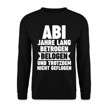 Abiturient Abifeier Abi Abitur - Unisex Pullover - Schwarz - Vorne - Alina (178cm) & Michal (187cm)