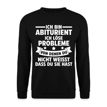 Abiturient Abifeier Abi Abitur - Unisex Pullover - Schwarz - Vorne - Alina (178cm) & Michal (187cm)