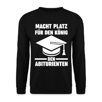 Abiturient Abifeier Abi König Abitur - Unisex Pullover - Schwarz - Vorne - Alina (178cm) & Michal (187cm)