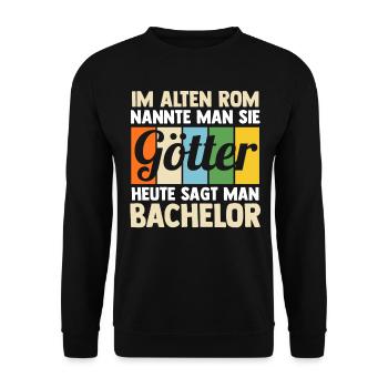Student Akademiker Uni Abschlussfeier Bachelor - Unisex Pullover - Schwarz - Vorne - Alina (178cm) & Michal (187cm)