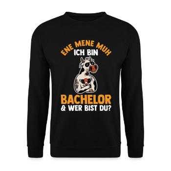 Student Akademiker Uni Abschlussfeier Bachelor - Unisex Pullover - Schwarz - Vorne - Alina (178cm) & Michal (187cm)
