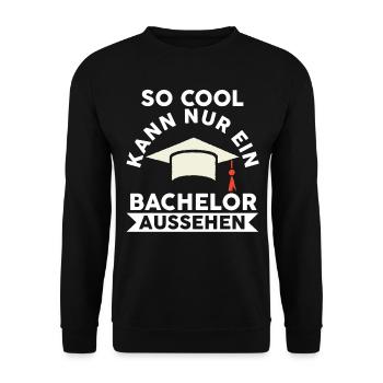 Student Akademiker Uni Abschlussfeier Bachelor - Unisex Pullover - Schwarz - Vorne - Alina (178cm) & Michal (187cm)