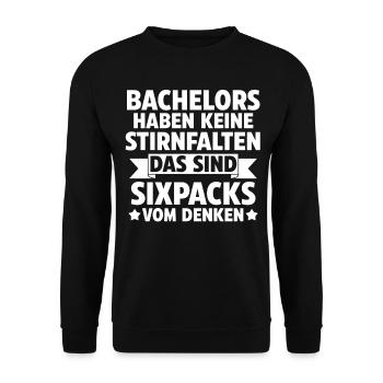 Student Akademiker Uni Abschlussfeier Bachelor - Unisex Pullover - Schwarz - Vorne - Alina (178cm) & Michal (187cm)