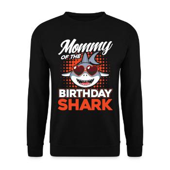 Maman du requin d’anniversaire - Sweat-shirt Unisexe - noir - Devant - Alina (178cm) & Michal (187cm)