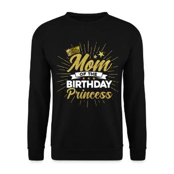 Maman de la princesse d’anniversaire - Sweat-shirt Unisexe - noir - Devant - Alina (178cm) & Michal (187cm)