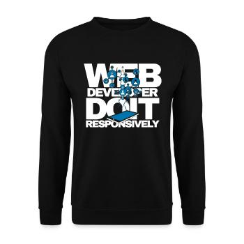 Webentwickler Do It Responsively Website-programm - Unisex Pullover - Schwarz - Vorne - Alina (178cm) & Michal (187cm)