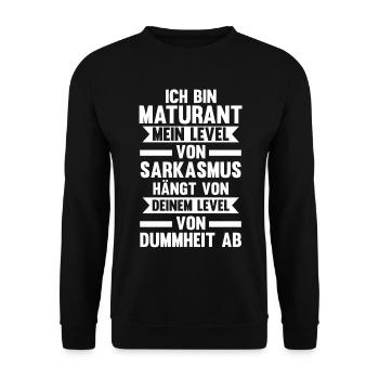 Maturant Schulabschluss Matura - Unisex Pullover - Schwarz - Vorne - Alina (178cm) & Michal (187cm)