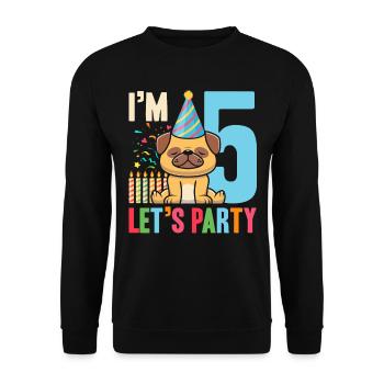 5 Geburtstag Im 5 Lets Party - Unisex Pullover - Schwarz - Vorne - Alina (178cm) & Michal (187cm)
