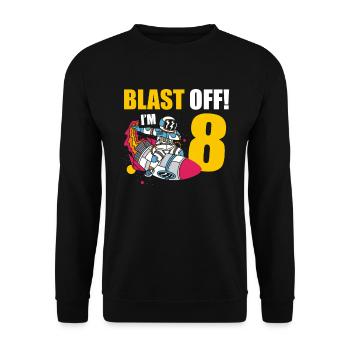 I'm 8 Astronaut Lover Spaceship Happy Birthday - Unisex Sweatshirt - black - Front - Alina (178cm) & Michal (187cm)