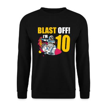Je suis 10 Astronaut Lover Spaceship Happy - Sweat-shirt Unisexe - noir - Devant - Alina (178cm) & Michal (187cm)