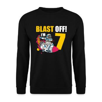 I' Astronaut Lover Spaceship Happy Birthday - Unisex Sweatshirt - black - Front - Alina (178cm) & Michal (187cm)