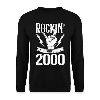 Rockin since 2000 - Unisex Pullover - Schwarz - Vorne - Alina (178cm) & Michal (187cm)