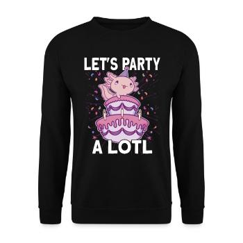 Axolotl Let's Party a lotl - Unisex Sweatshirt - black - Front - Alina (178cm) & Michal (187cm)