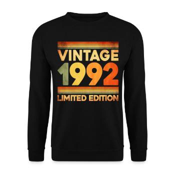 Vintage 1992 Limited Edition - Unisex Pullover - Schwarz - Vorne - Alina (178cm) & Michal (187cm)